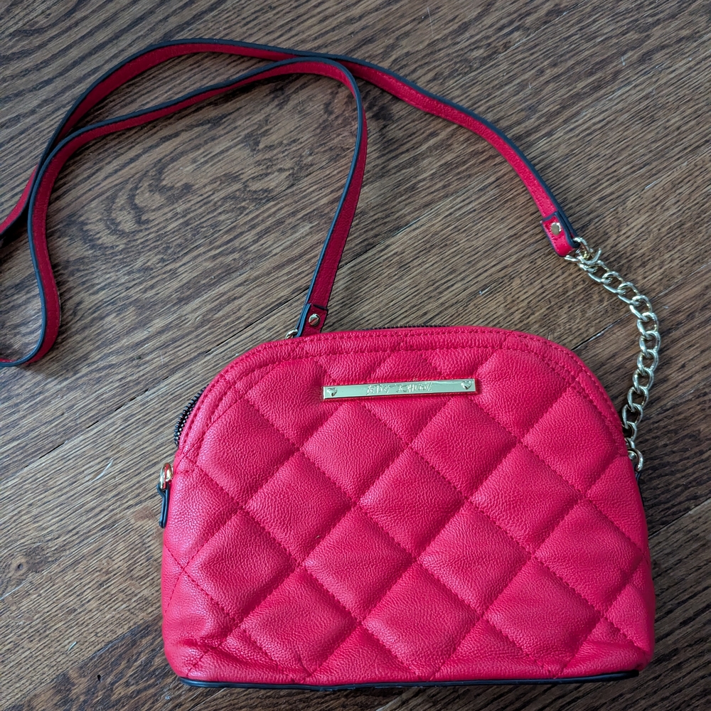 Betsey Johnson Red Quilted Crossbody Bag